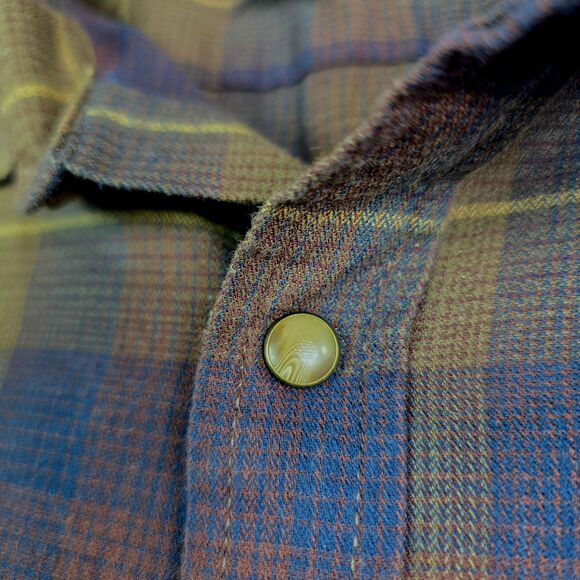 Wrangler Pearl Snap Shirt Men's XXL Brown Plaid Western Workwear Ranch Farm - Picture 3 of 9